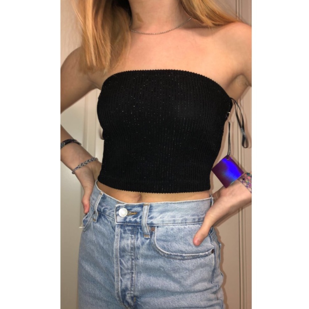 Sparkly black tube top